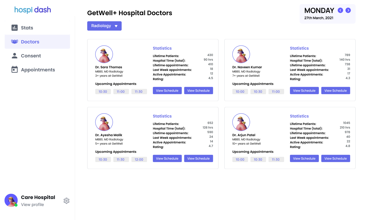 Manage your doctors and staff